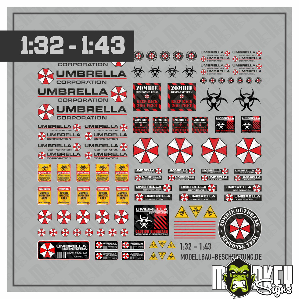 Umbrella Decal Set 132 143 Racing Beschriftung Modellbau Motorsport Scale Modellbau Beschriftung
