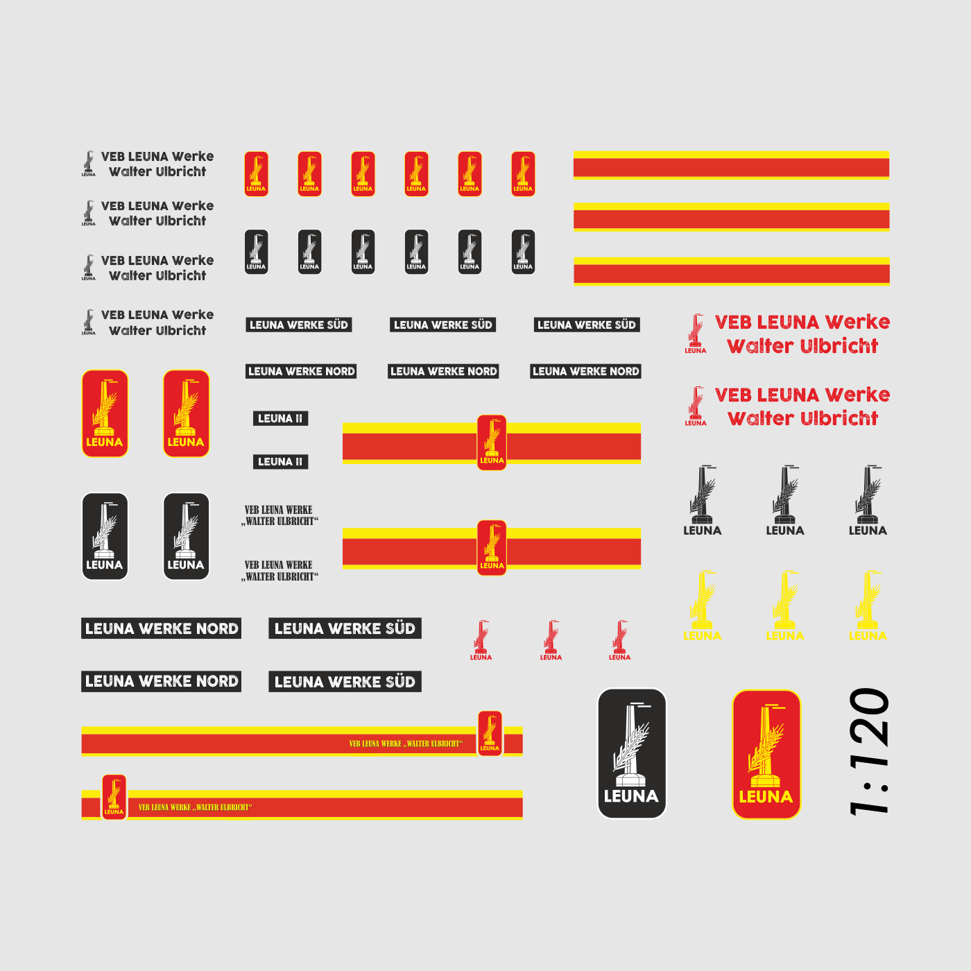 Waterslide Decal 1120 DDR VEB LEUNA WERKE Ulbricht LKW Modellbahn TT Modellbau Beschriftung