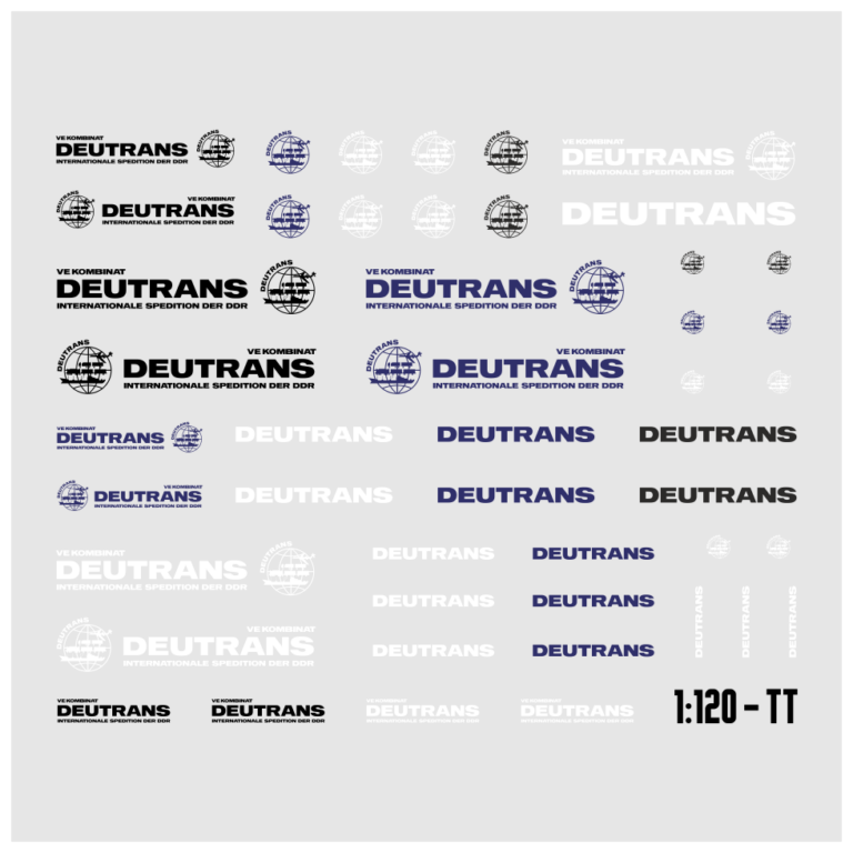Waterslide Decal 1:120 TT - DDR DEUTRANS Transport Set - W50 Truck LKW Multicar