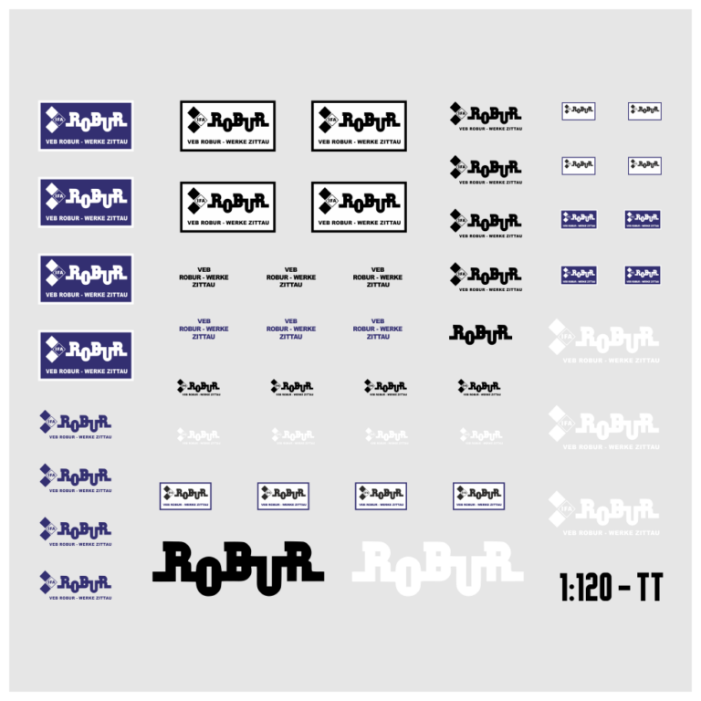 Waterslide Decal 1:120 TT - DDR Robur Set - W50 Truck LKW Multicar