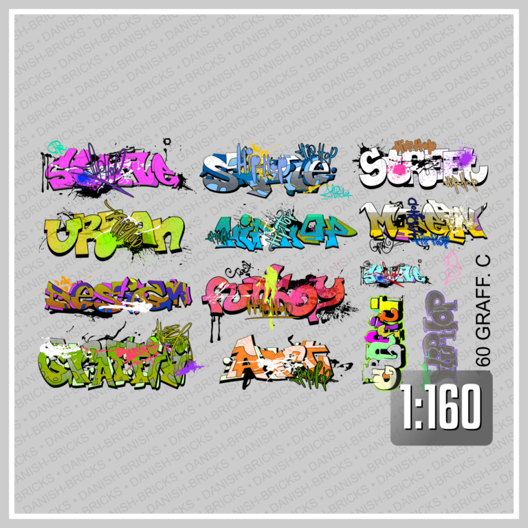 Waterslide Decal 1:160 N - Dekor Graffiti & Tags Set C - Modellbahn Modellauto