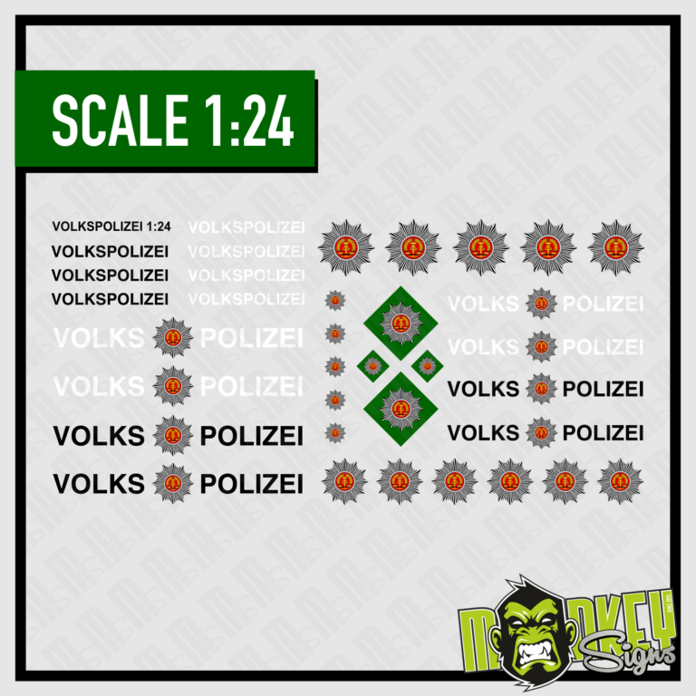 Waterslide Decal 1:24 DDR Volkspolizei W50 Truck LKW Lada Wartburg Barkas B1000