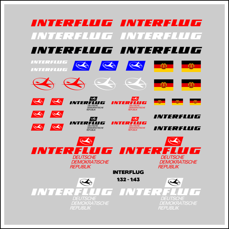 Waterslide Decal 132 143 DDR VEB Interflug Kamaz W50 Truck LKW Multicar Modellbau Beschriftung