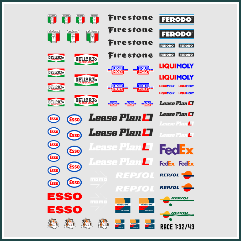 Waterslide Decal 132 143 Racing Slotcar Youngtimer Oldtimer 24h GT Rennen Modellbau Beschriftung