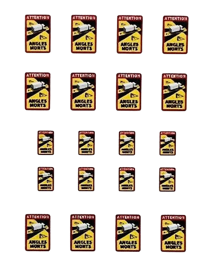 Waterslide Decal 1:32 - 20tlg. ANGLES MORTS MarGe Welly Actros MAN Scania Truck