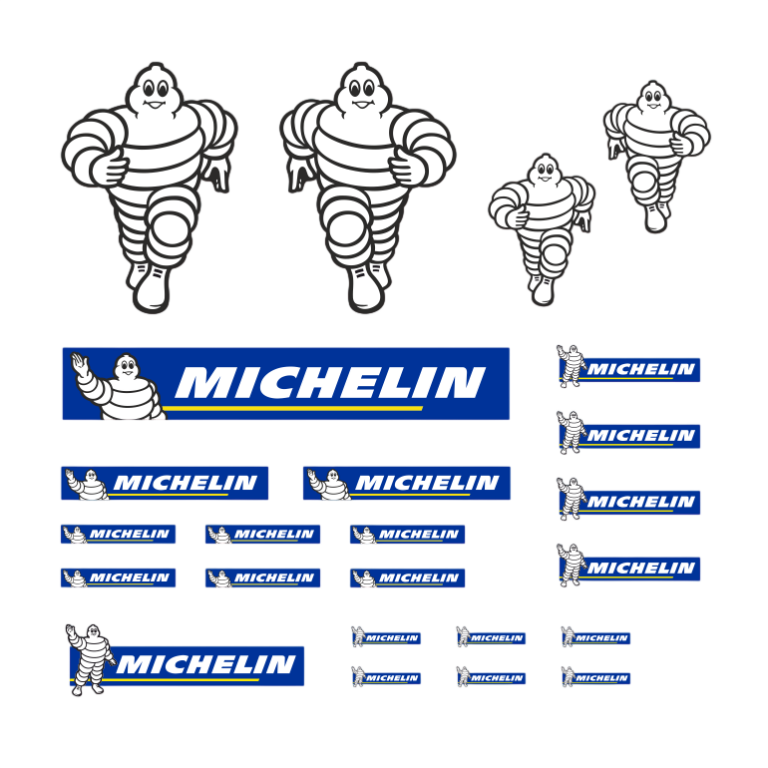 Waterslide Decal 1:32 - 24tlg. Michelin Set Slot MarGe Welly Actros MAN Scania
