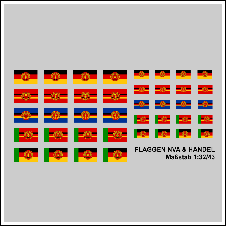 Waterslide Decal 132 43 DDR Hoheitszeichen Grenze Handel NVA DDR W50 Truck Modellbau Beschriftung