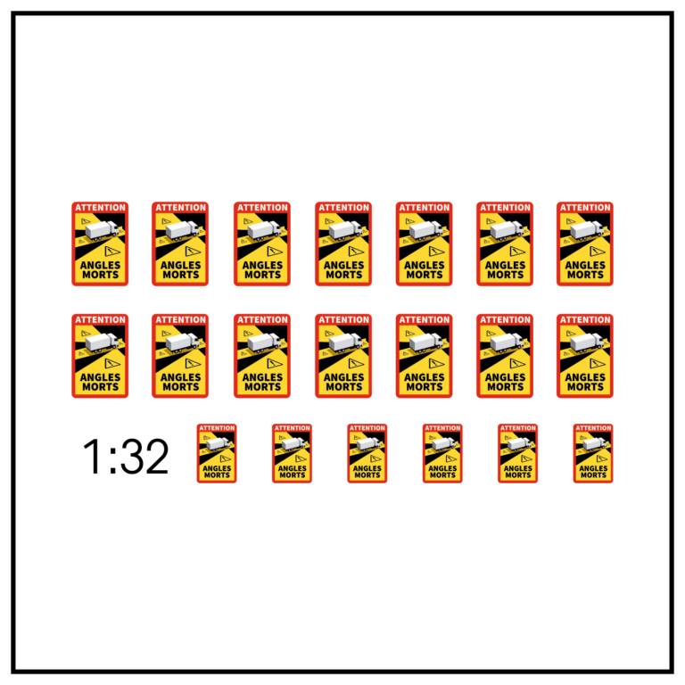 Waterslide Decal 1:32 - Angles Morts Markierung LKW Frankreich Wiking Schuco