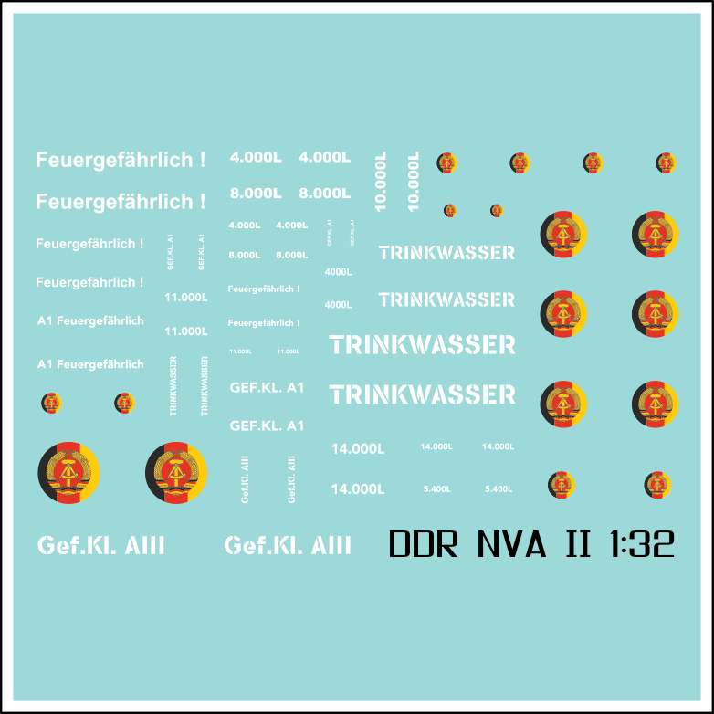 Waterslide-Decal-132-DDR-NVA-Tankwagen-Benzin-W50-Kamaz-LKW-Trinkwasser-modellbau-beschriftung-3.png Waterslide Decal 1:32 - DDR NVA Tankwagen Benzin - W50 Kamaz LKW Trinkwasser – Bild 3