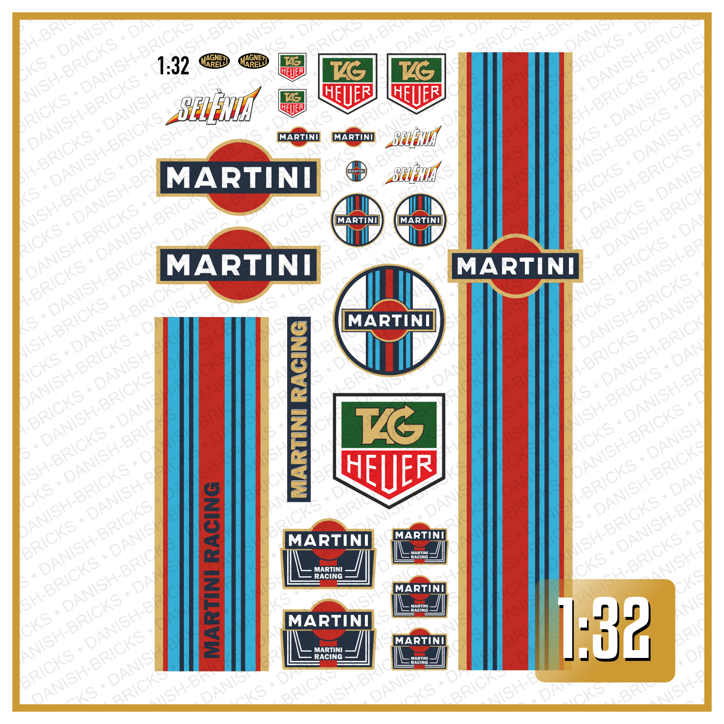 Waterslide Decal 132 Martini Racing Slotcar Gasoline Italien Oldtimer Lancia Modellbau Beschriftung