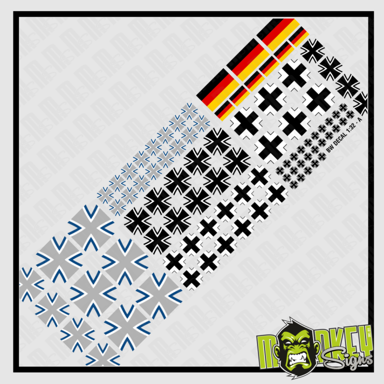 Waterslide Decal 1:32 Set A Bundeswehrkreuz Panzer LKW Armee Panzerbattalion