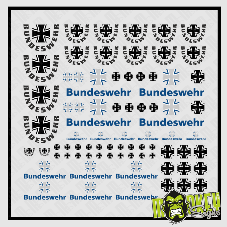 Waterslide Decal 1:32 Set B Bundeswehrkreuz Panzer LKW Armee Panzerbattalion
