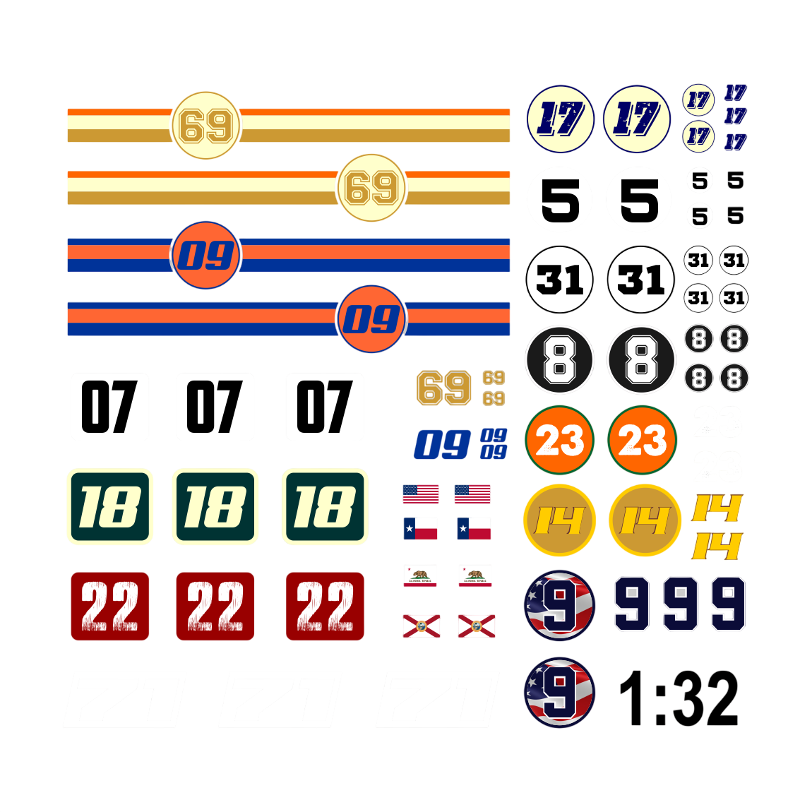 Waterslide-Decal-132-Startnummer-Racing-Carrera-Cars-Slotcar-USA-NASCAR-modellbau-beschriftung-2.png Waterslide Decal 1:32 Startnummer Racing Carrera Cars Slotcar USA NASCAR – Bild 2