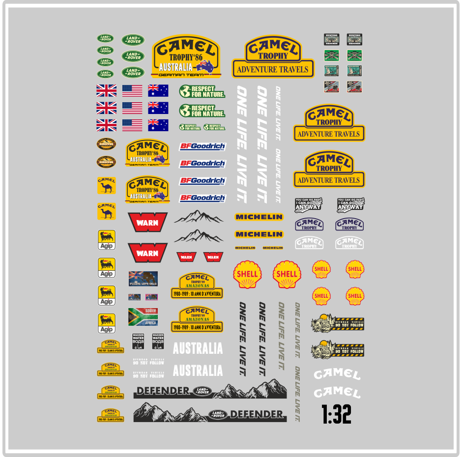 Waterslide-Decal-132-Trophy-Defender-Landrover-Camel-ONE-LIFE_-Australia-modellbau-beschriftung-3.png Waterslide Decal 1:32 - Trophy Defender Landrover Camel ONE LIFE. Australia – Bild 3