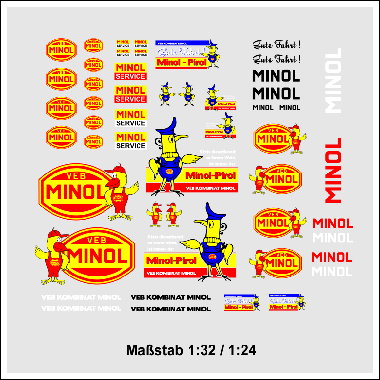 Waterslide-Decal-132-bis-124-DDR-VEB-MINOL-Set-B-W50-Truck-LKW-Multicar-Pirol-modellbau-beschriftung-2.png Waterslide Decal 1:32 bis 1:24 DDR VEB MINOL Set B W50 Truck LKW Multicar Pirol – Bild 2