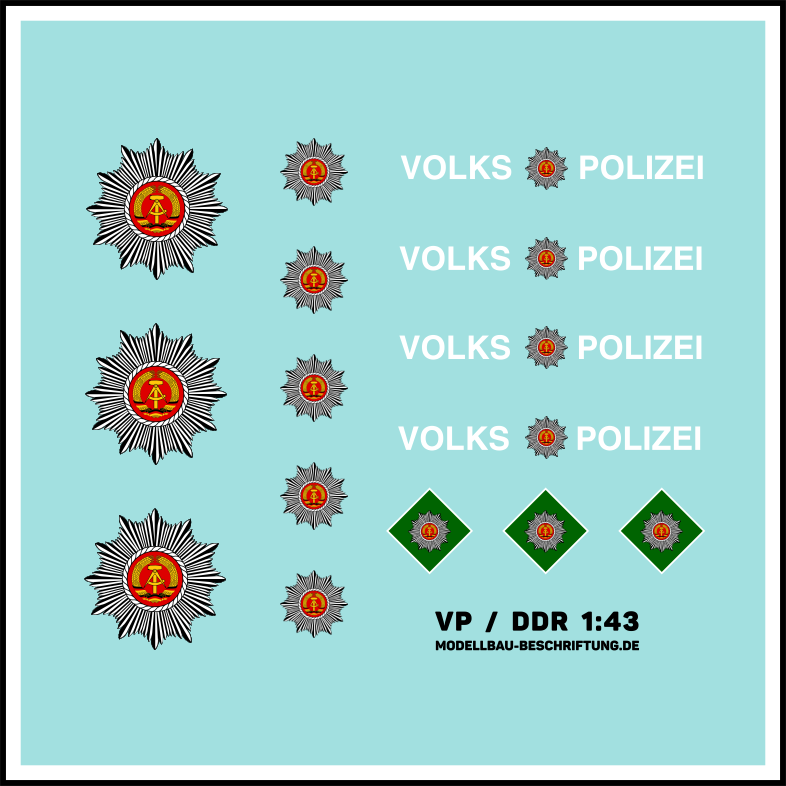 Waterslide-Decal-143-15tlg_-B-DDR-Volkspolizei-W50-Truck-LKW-Lada-Wartburg-modellbau-beschriftung-2.png Waterslide Decal 1:43 - 15tlg. B DDR Volkspolizei W50 Truck LKW Lada Wartburg – Bild 2