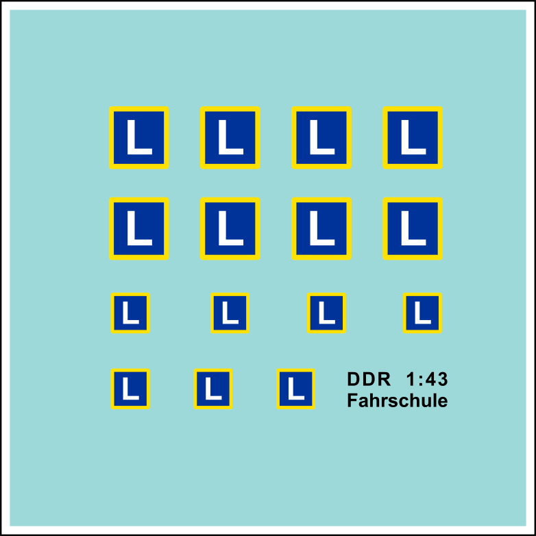 Waterslide Decal 143 15tlg DDR Fahrschule W50 Truck LKW Lada Wartburg Modellbau Beschriftung