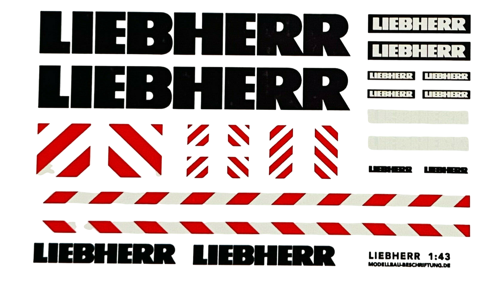 Waterslide Decal 143 24tlg Liebherr Kran LKW Actros Scania Volvo MAN Truck Modellbau Beschriftung