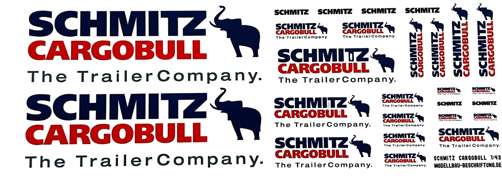 Waterslide Decal 143 26tlg SCHMITZ Cargobull LKW Actros Scania Volvo MAN Modellbau Beschriftung