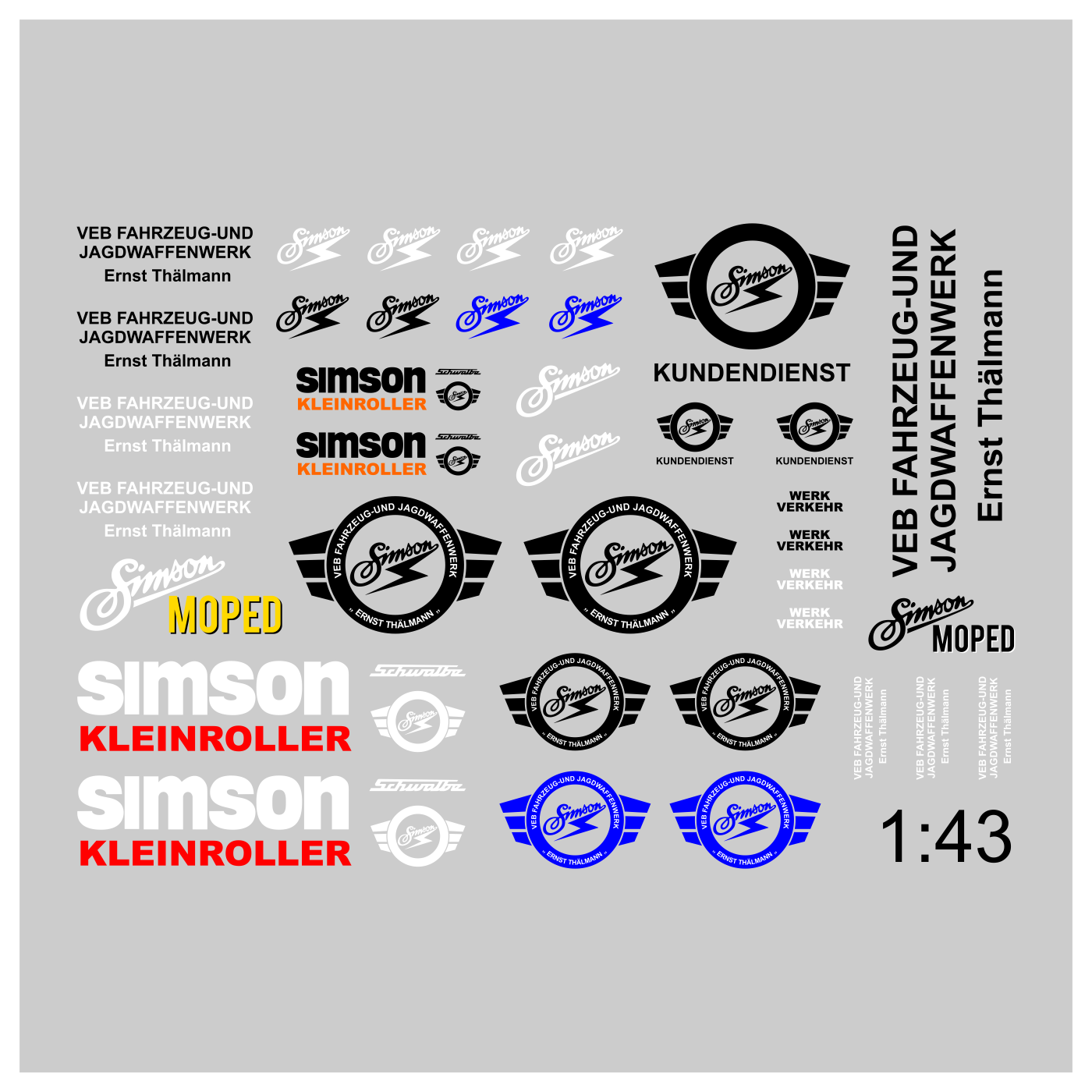 Waterslide-Decal-143-Modellauto-DDR-VEB-Fahrzeugwerk-Simson-Suhl-Modellbahn-modellbau-beschriftung-3.png Waterslide Decal 1:43 Modellauto DDR VEB Fahrzeugwerk Simson Suhl - Modellbahn – Bild 3
