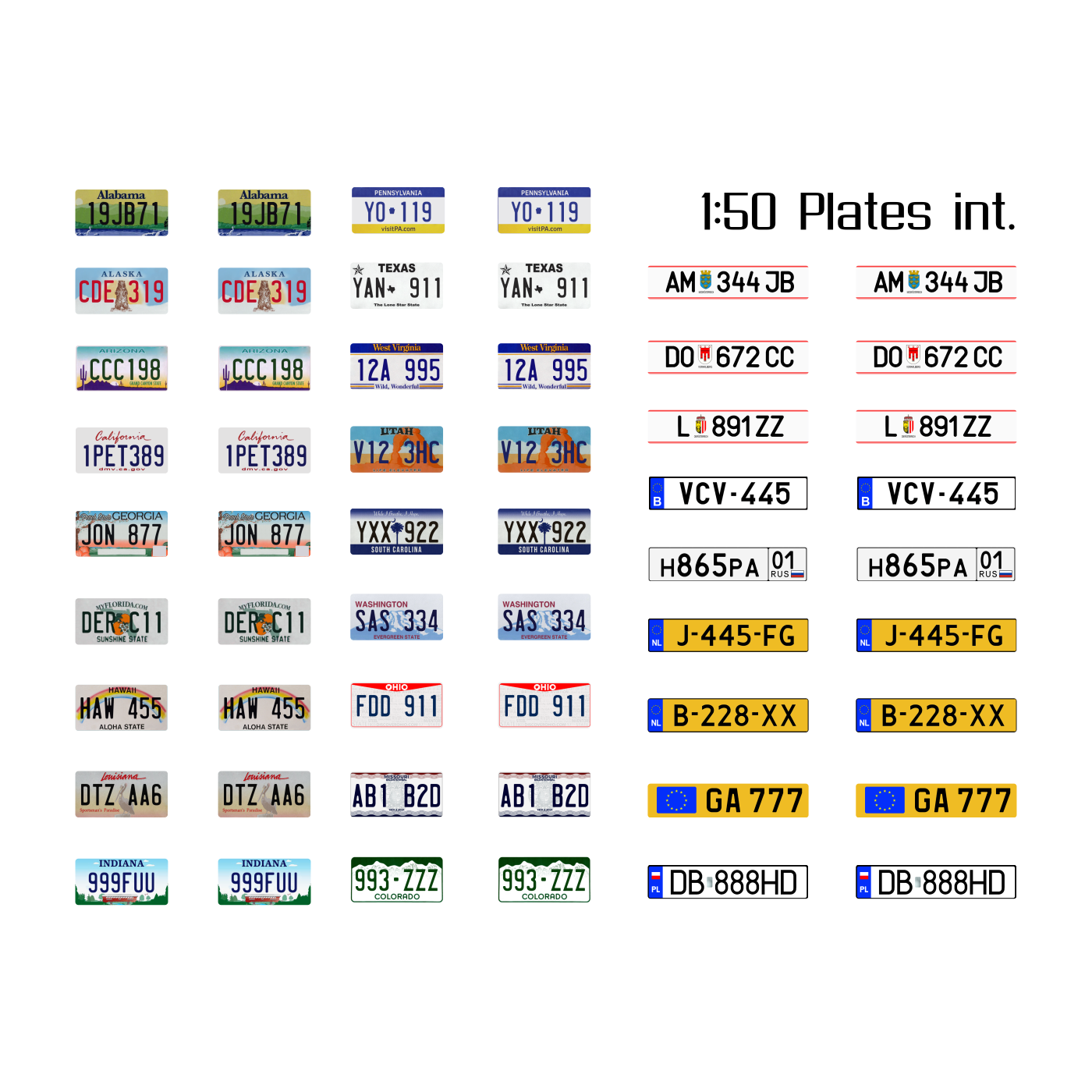 Waterslide-Decal-150-Kennzeichen-International-Truck-LKW-PKW-USA-Austria-NL-modellbau-beschriftung-3.png Waterslide Decal 1:50 Kennzeichen International Truck LKW PKW - USA Austria NL – Bild 3