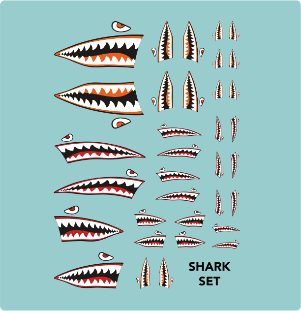 Waterslide Decal 164 132 34tlg Racing Slotcar Shark Hai Flugmodelle Modellbau Beschriftung
