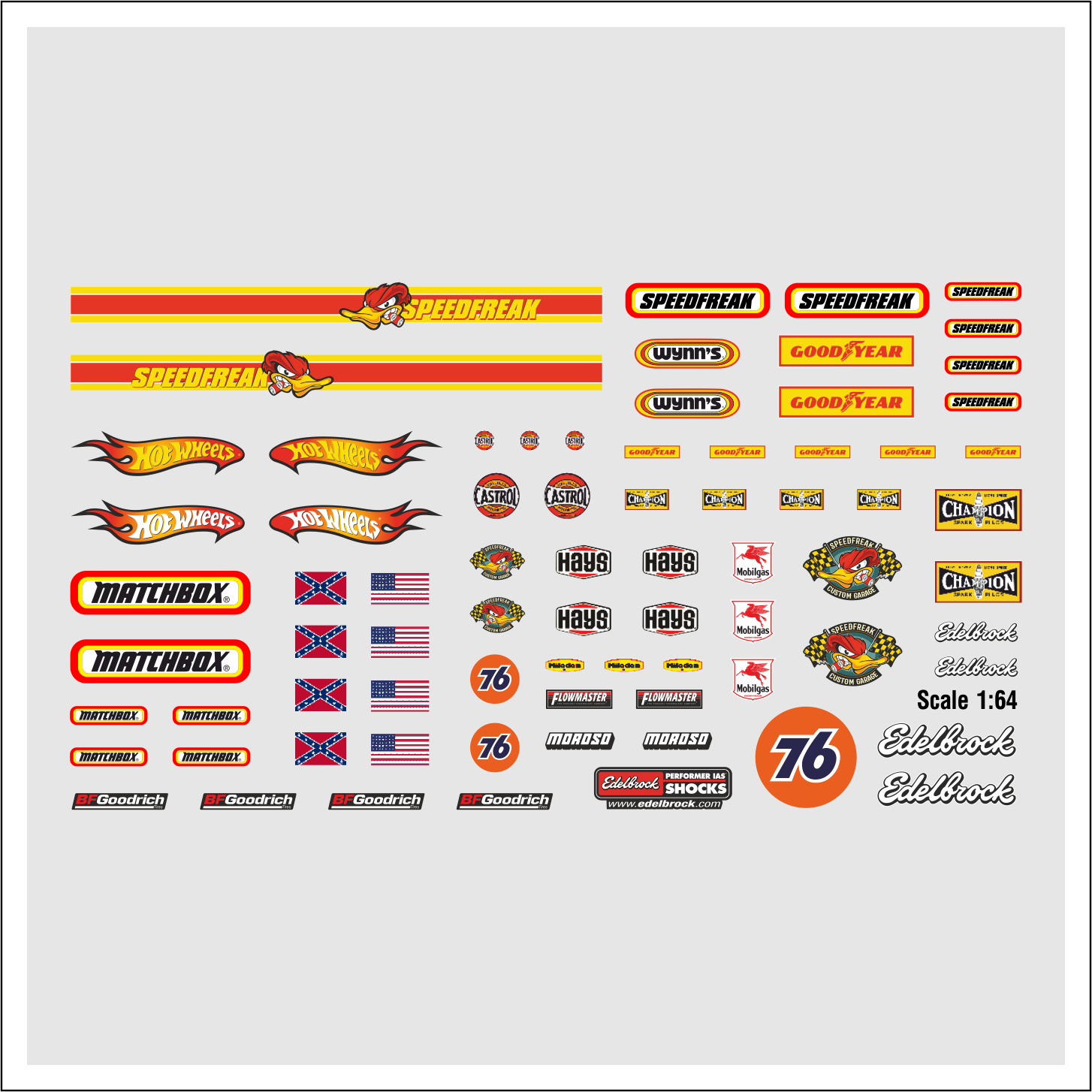Waterslide Decal 164 143 Hotwheels Slotcar Racing USA V8 Muscle Cars Speed Modellbau Beschriftung