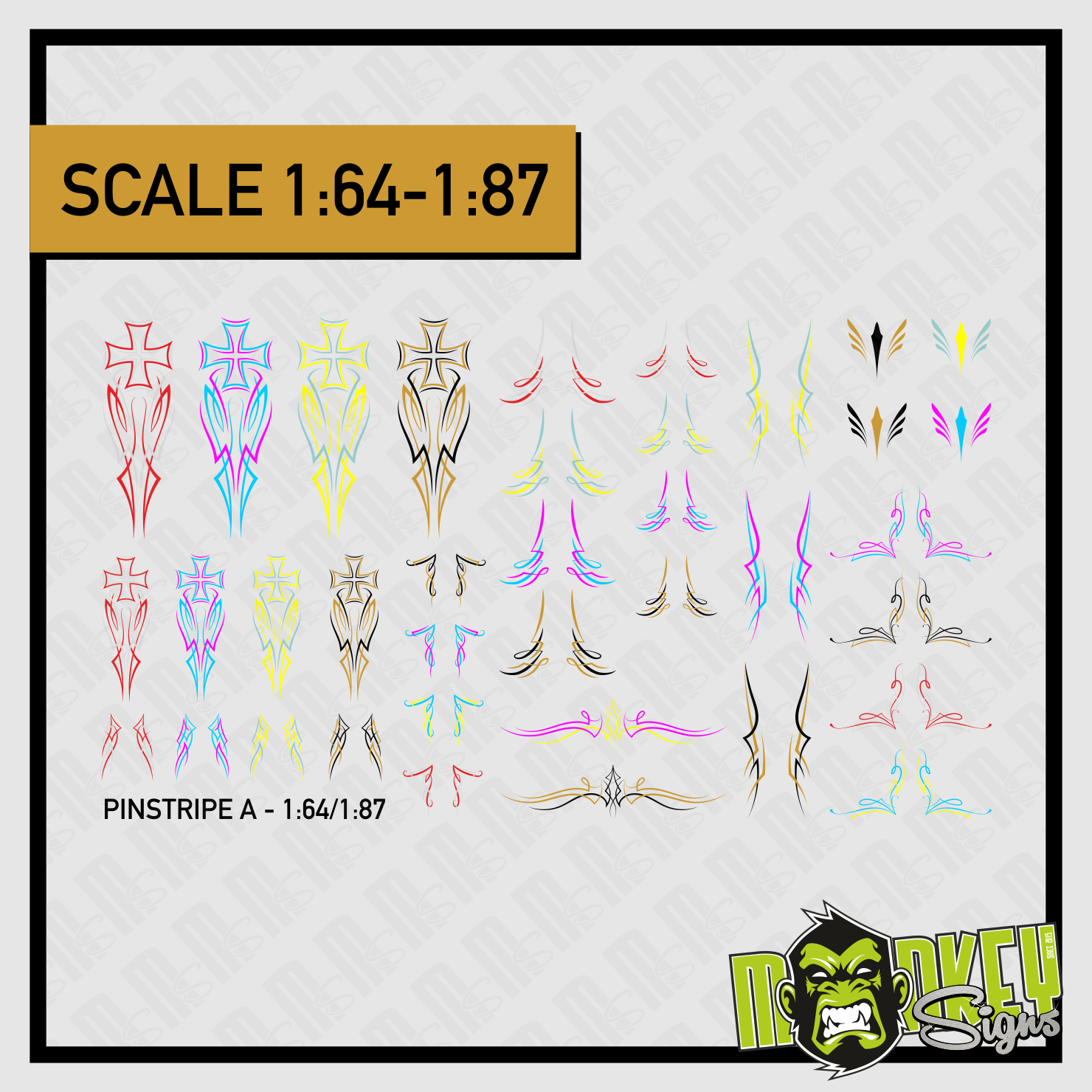 Waterslide Decal 164 187 Pinstripe Dekor Lowrider USA Modellbau Modellbahn Modellbau Beschriftung