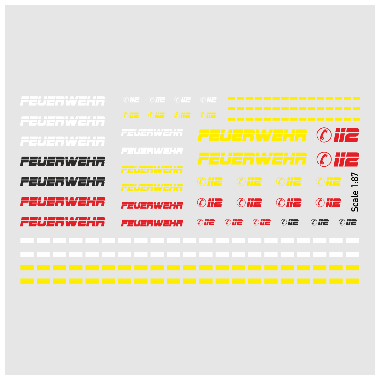 Waterslide Decal 187 BRD Feuerwehr B Loschfahrzeug 112 Einsatzfahrzeug Modellbau Beschriftung
