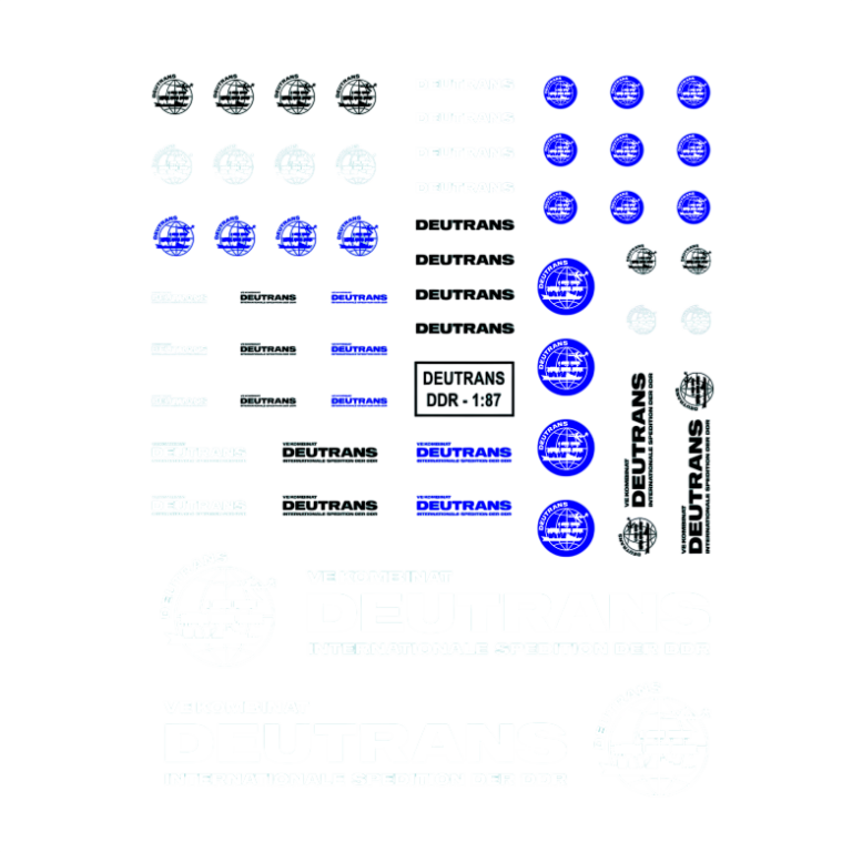Waterslide Decal 1:87 - DDR VE Kombinat Deutrans W50 Truck LKW Multicar