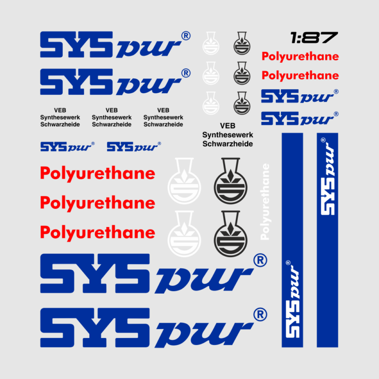 Waterslide Decal 1:87 DDR VEB Synthesewerk Schwarzheide SYS LKW Modellbahn H0