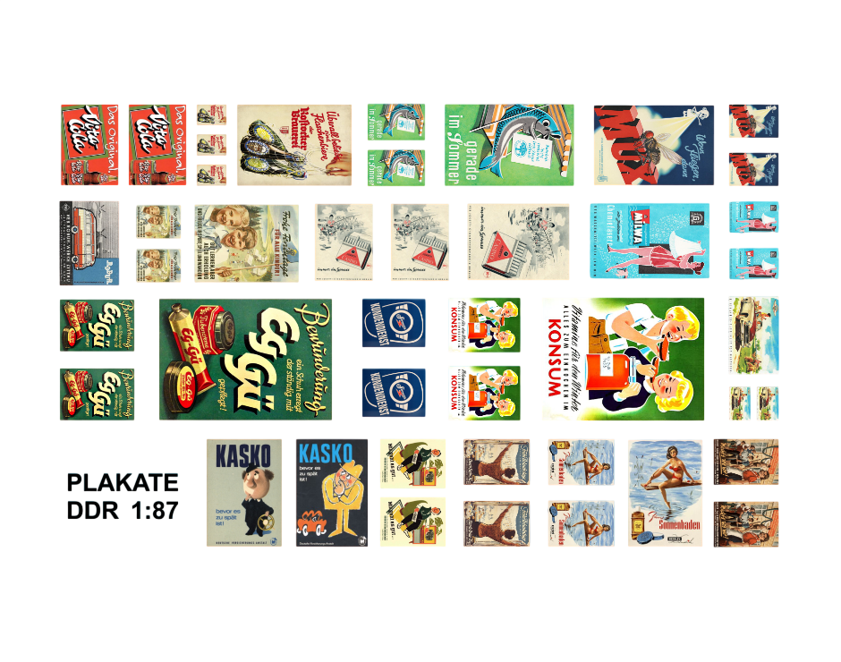 Waterslide-Decal-187-H0-DDR-Werbung-Plakate-Zug-Eisenbahn-Retro-Konsum-modellbau-beschriftung-2.png Waterslide Decal 1:87 H0 DDR Werbung Plakate Zug Eisenbahn Retro Konsum – Bild 2