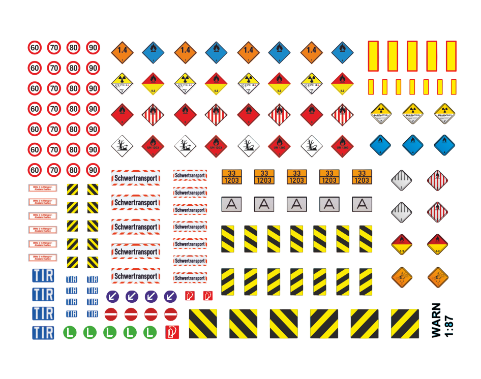 Waterslide-Decal-187-H0-LKW-Warnmarkierung-Warnschild-Truck-Modellauto-Gefahr-modellbau-beschriftung-2.png Waterslide Decal 1:87 H0 LKW Warnmarkierung Warnschild Truck Modellauto Gefahr – Bild 2
