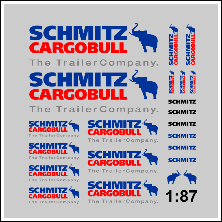 Waterslide Decal 1:87 - SCHMITZ Cargobull LKW Actros Scania Volvo MAN Trailer
