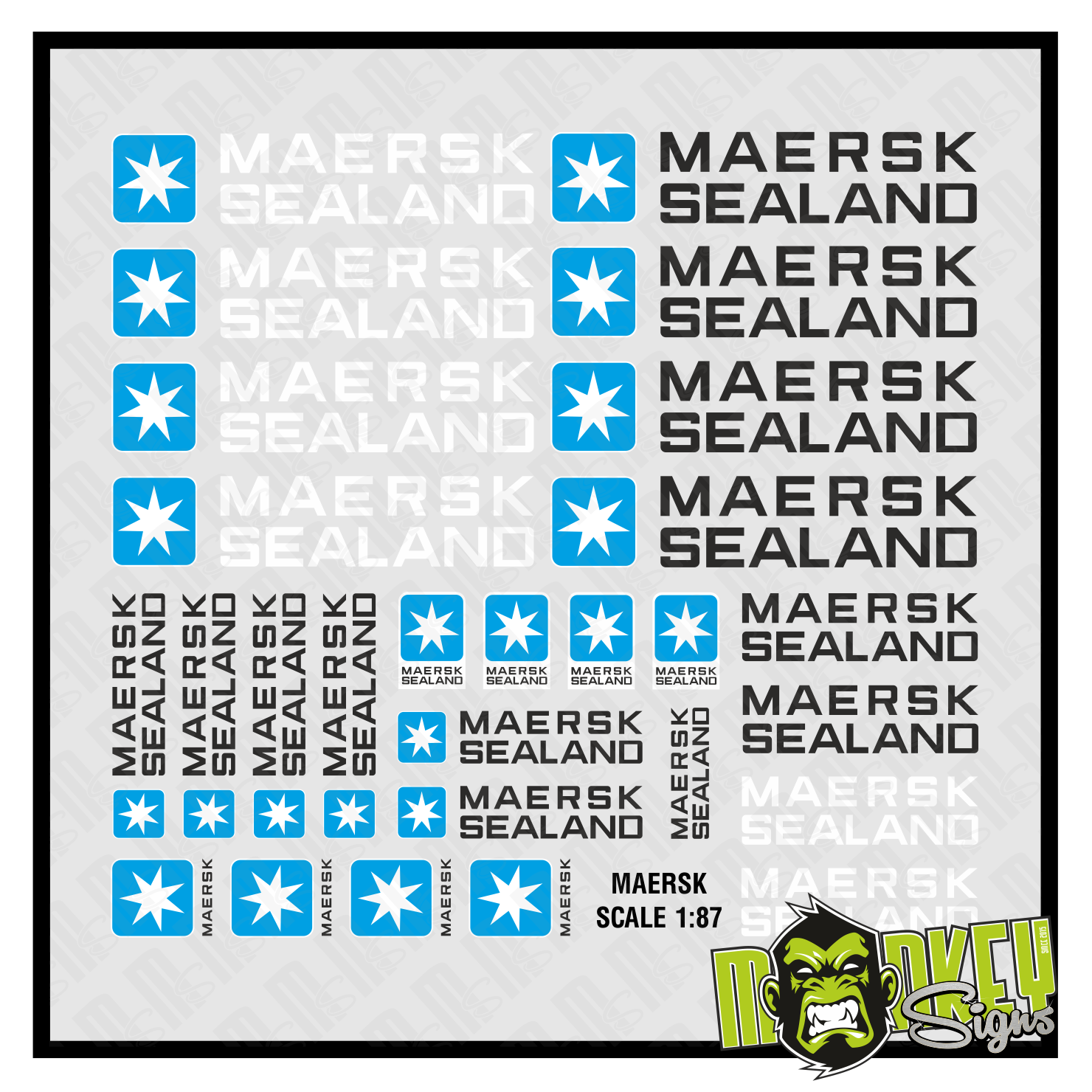 Waterslide Decal 187 SPUR H0 Container Eisenbahn Modellbahn See Set C Modellbau Beschriftung