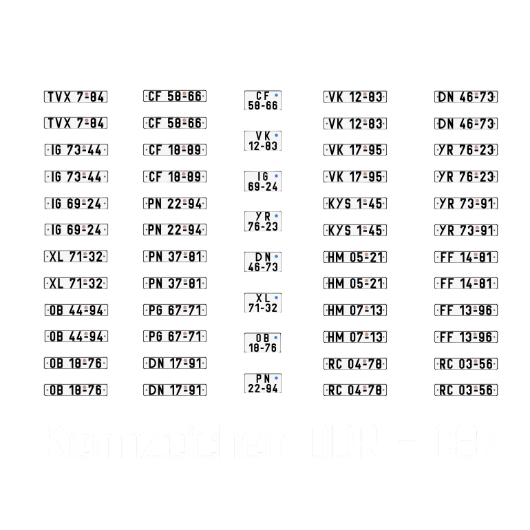 Waterslide-Decal-187-SPUR-H0-DDR-Kennzeichen-B1000-Trabant-Modellbahn-modellbau-beschriftung-2.png Waterslide Decal 1:87 SPUR H0 - DDR Kennzeichen - B1000 Trabant Modellbahn – Bild 2