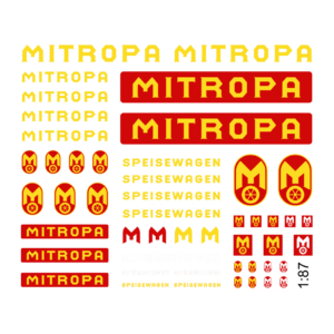 Waterslide Decal 1:87 SPUR H0  -  DDR Mitropa Zug Imbiss Eisenbahn Modellbahn