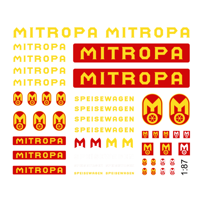 Waterslide Decal 1:87 SPUR H0 - DDR Mitropa Zug Imbiss Eisenbahn Modellbahn