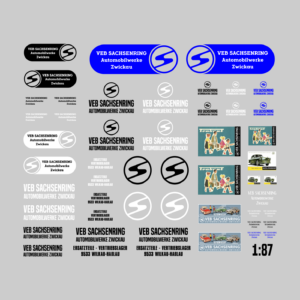 Waterslide Decal 1:87 Spur H0  DDR Trabant VEB Sachsenring Zwickau -  Modellbahn