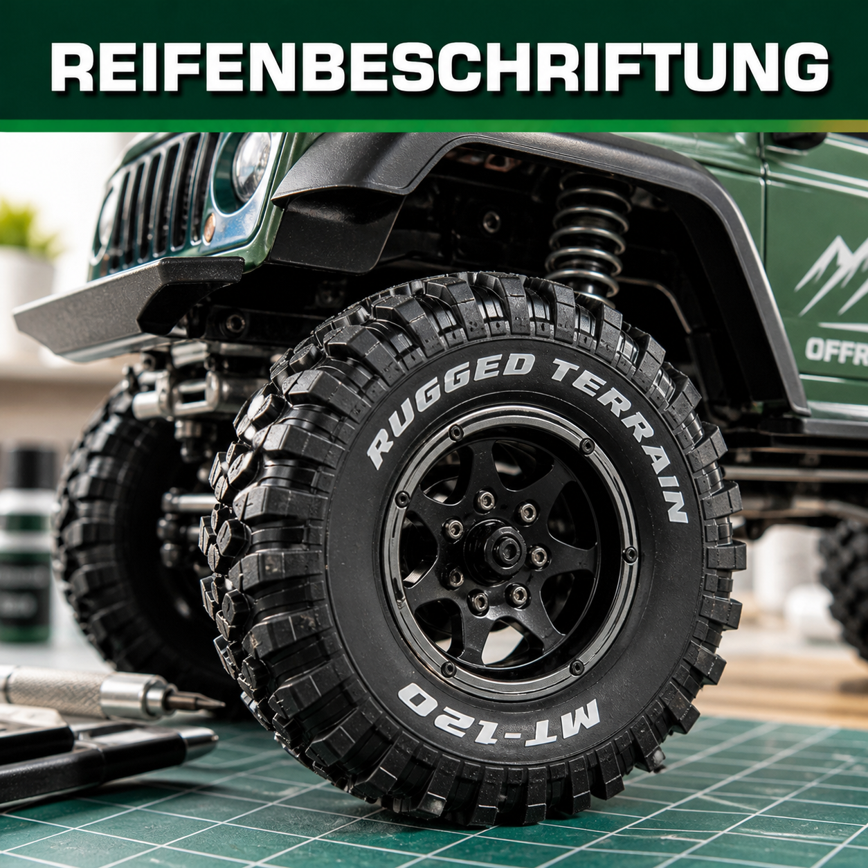 Reifenbeschriftung für RC und Modellbau