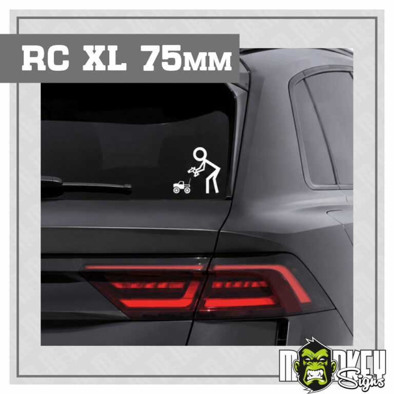 2er Set lustige Auto Aufkleber Strichmännchen RC Car Heckscheibe Tuning 75 mm XL