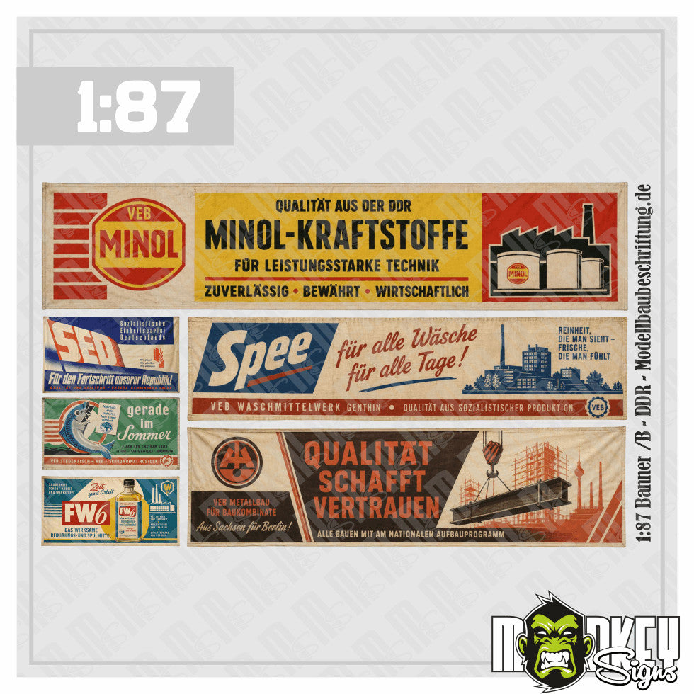 s-l1600_39fcb352-2b64-4932-8ce0-962d4f32da5e.jpg DDR Werbebanner Set B - 1:87 H0 Modellbahn Reklame Schilder Diorama Zubehör – Bild 5