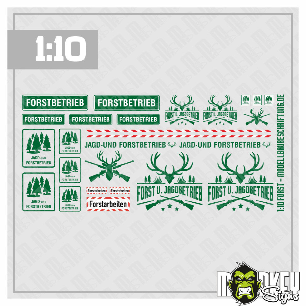 s-l1600_4efc7eed-866f-43b7-a0b4-3e89be67158e.jpg RC Forstbetrieb Aufkleber Jagd Sticker grün 1:10 Offroad Unimog Pickup Modellbau – Bild 5
