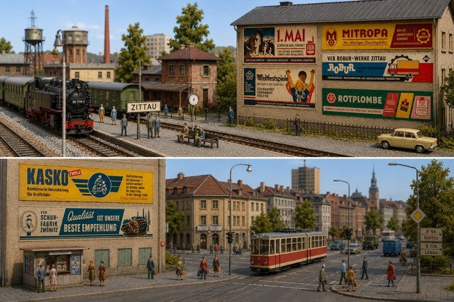 s-l1600_5b8f9f09-505d-4775-8615-22bf59407608.jpg DDR Werbebanner Set A - 1:87 H0 Modellbahn Reklame Schilder Diorama Zubehör – Bild 3
