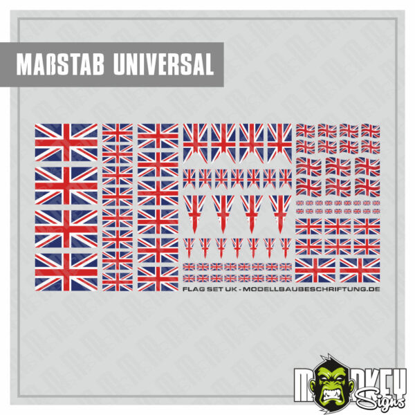 Union Jack Modellbau Aufkleber für größere Maßstäbe