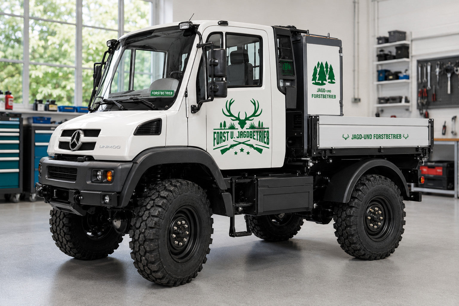 s-l1600_8385ba6a-3a10-41e7-a71b-c72fedec905f.jpg RC Forstbetrieb Aufkleber Jagd Sticker grün 1:10 Offroad Unimog Pickup Modellbau – Bild 2