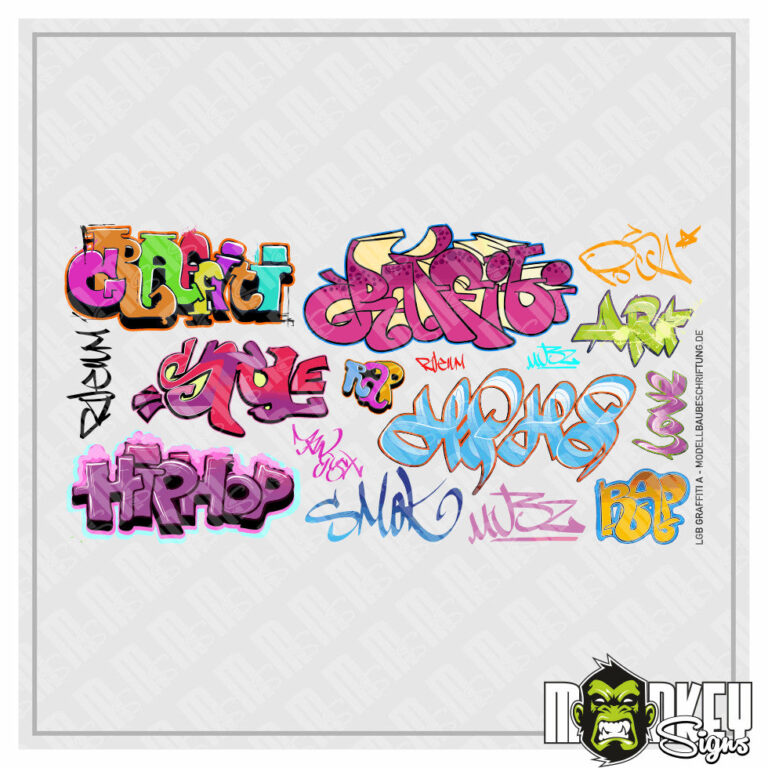 A - Graffiti Sticker Set Aufkleber RC Modellbau 1:10 1:14 1:22,5 Tamiya LGB