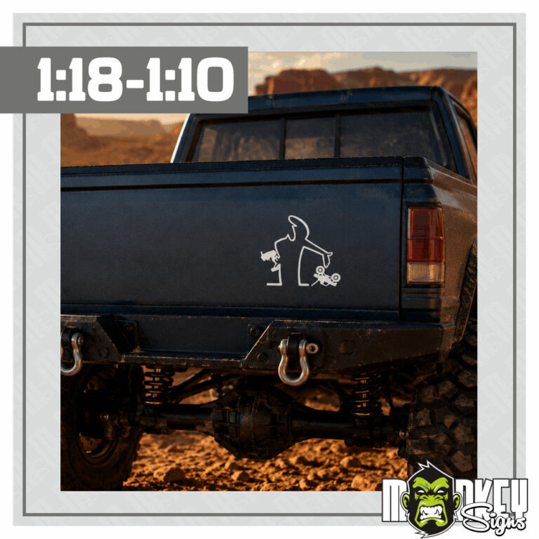 4er Set lustige Modellbau Aufkleber RC Auto Crawler Truck Traktor 1:10–1:18