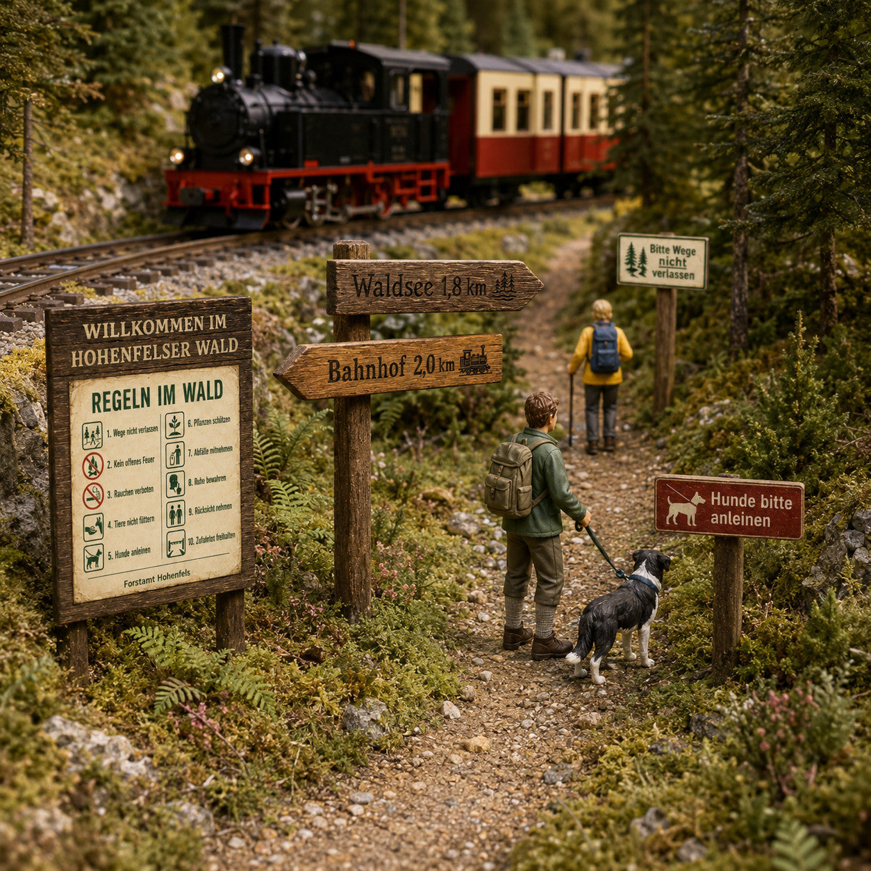 s-l1600_8db80c1d-8176-48bf-9dba-8e28011ce3b5.jpg Schilder-Set Wanderwege Wald Wegweiser für LGB Spur G 1:22,5 Modellbau Aufkleber – Bild 2