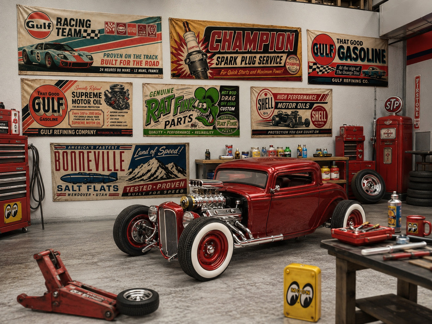 s-l1600_8f785ce0-7c04-4bf9-a154-032282ff9668.jpg 7tlg. Aufkleber Werkstattbanner 1:32 1:24 Carrera Slotcar Garage Diorama Set F – Bild 3